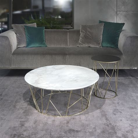 Accent your living room with a coffee, console, sofa or end table. Fern Round Marble Coffee Table, Contemporary