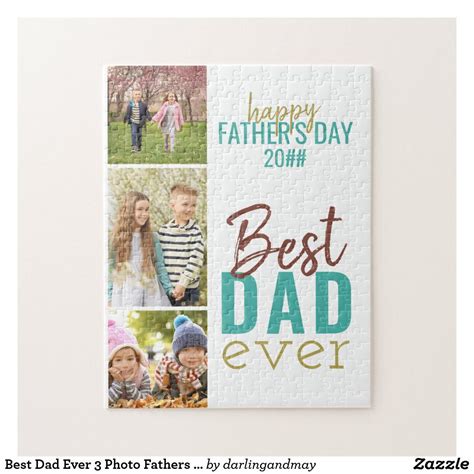 Dltk's crafts for kids father's day printable puzzle. Best Dad Ever 3 Photo Fathers Day Jigsaw Puzzle | Zazzle ...