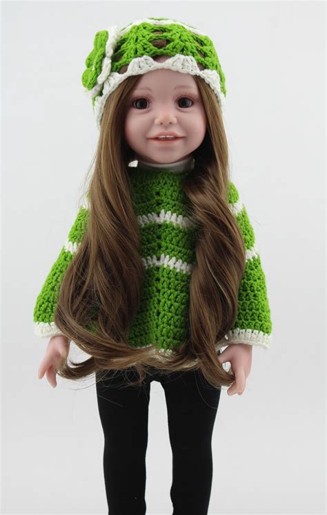 New American Princess 18 Brown Hair 45cm Girl Doll Realistic Baby Toys