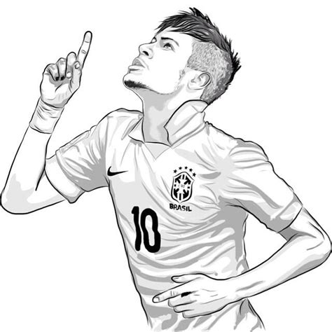 Picture of brasilian football player for coloring. Adobe Drawing on Twitter: "In honor of #BrazilvsMexico, a portrait of Brazilian forward Neymar ...