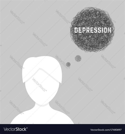 Silhouette Of Woman In Depression Royalty Free Vector Image