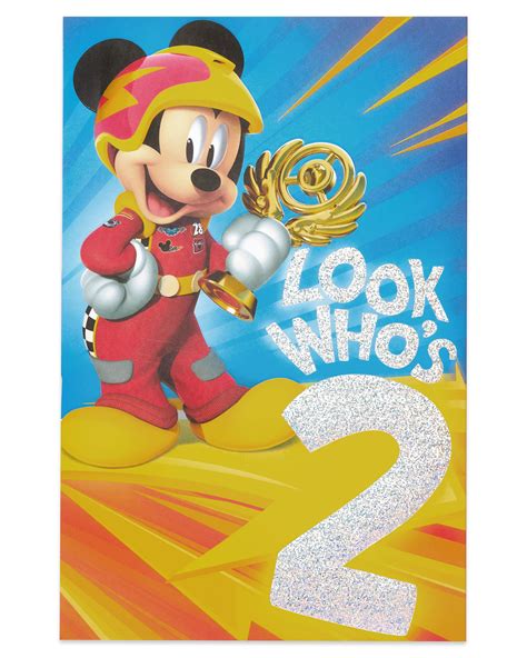 American Greetings Mickey Mouse 2nd Birthday Card For Boy With Foil