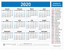 Printable Usa 2020 Calendar With Holidays | Example Calendar Printable