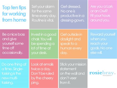 Working From Home Tips Top Ten Tips For Home Workers Infographic