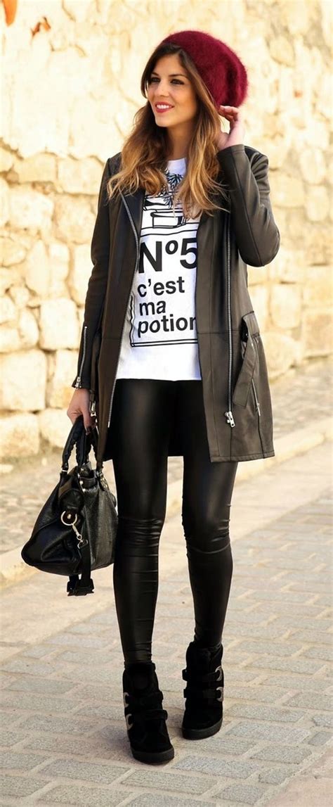 These leather types have several common attributes by now we should have answered the question on what is faux leather. 12 Ways How To Style Faux Leather Leggings - All For ...