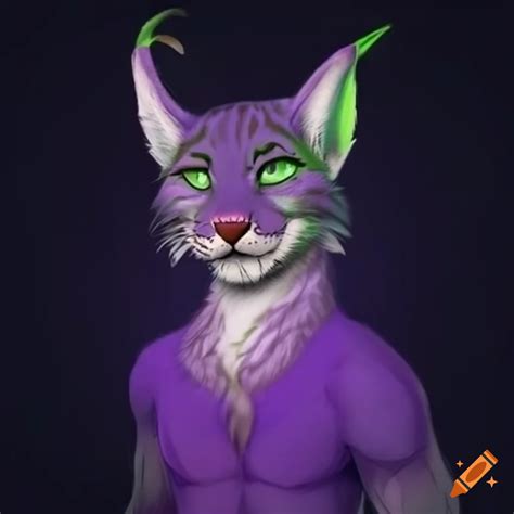 Anthro Lynx In Purple And Green