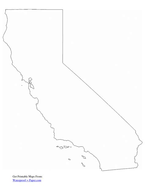 California Blank Map With County Boundaries California Outline Map