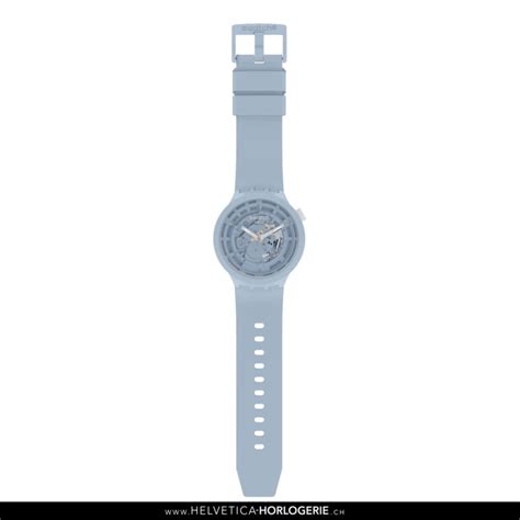 Swatch C Blue Bioceramic Helvetica Horlogerie