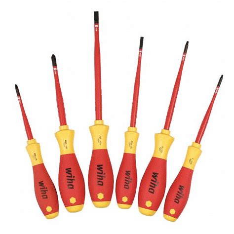 Wiha Tools Insulated Screwdriver Set Phillips Slotted Square Ergonomic Number Of Pieces 6