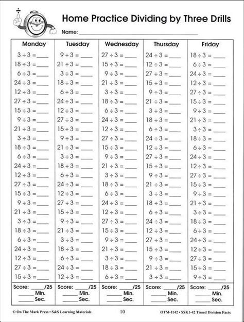 3rd Grade Multiplication Timed Test Printable