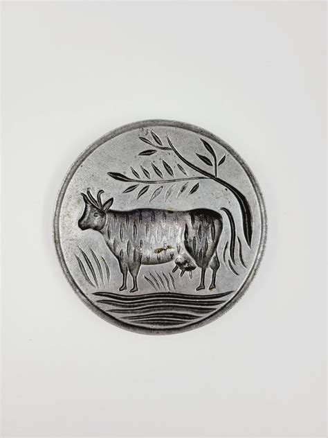 sexton usa pewter cow wall plaque