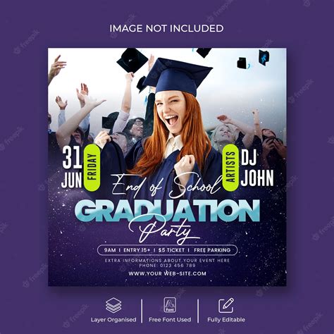 Premium Psd Graduation School Party Flyer And Social Media Post Or