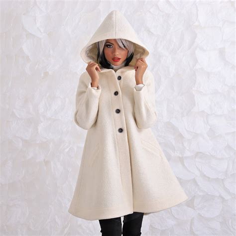 Big Hood Coat Wool Winter Coat Swing Coat Plus Size Clothing Wool