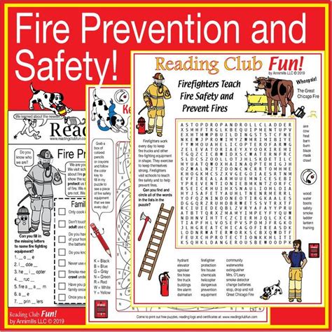 Fire Prevention And Safety Puzzle Pack With Bonus Activity Set Fire