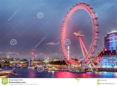 England The United Kingdom London Eye A Giant Ferris Wheel On Bank