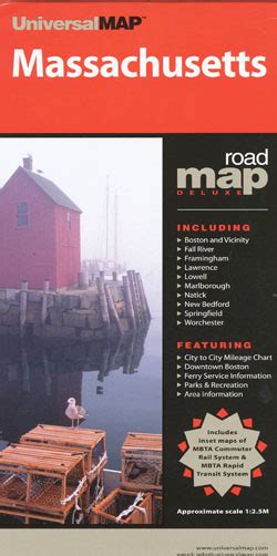 Massachusetts Map Universal Maps Books And Travel Guides
