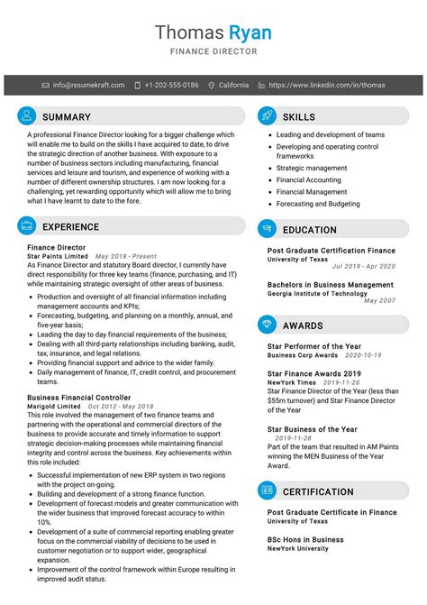 Most important, your resume communicates how those abilities will translate into. Finance Director Resume Sample - ResumeKraft