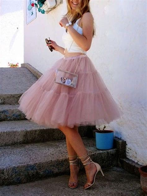 Pink Plain Grenadine High Waisted Layers Of Cute Puffy Tulle Tutu Skirt