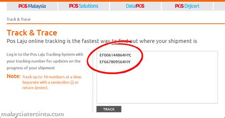For tracking pos laju, enter the tracking number and click track! Cara Semak / Tracking Pos Laju Online Dan SMS
