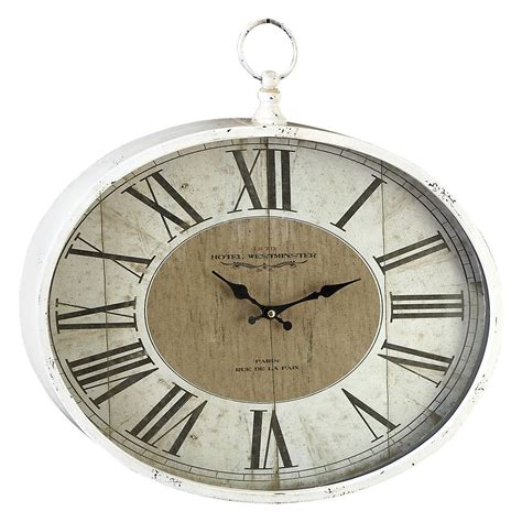 Decmode Large White Roman Numeral Wall Clock With Finial 18 X 16