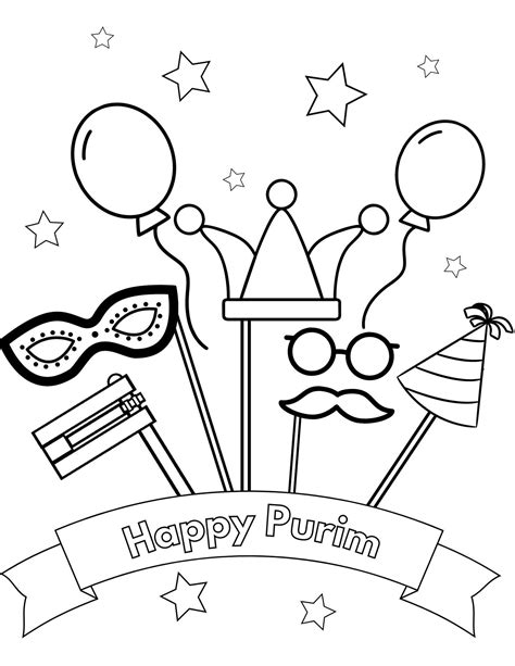 Purim Coloring Pages Purim Printables Jewish Coloring Pages Etsy