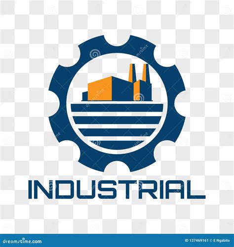 Industrial Logo Isolated On Transparent Background Vector Illustration
