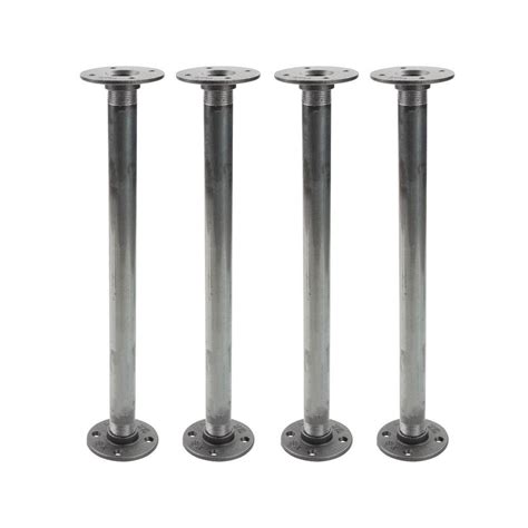 Pipe Decor 1 In X 15 Ft L Black Steel Pipe Flange Table Leg Kit Set