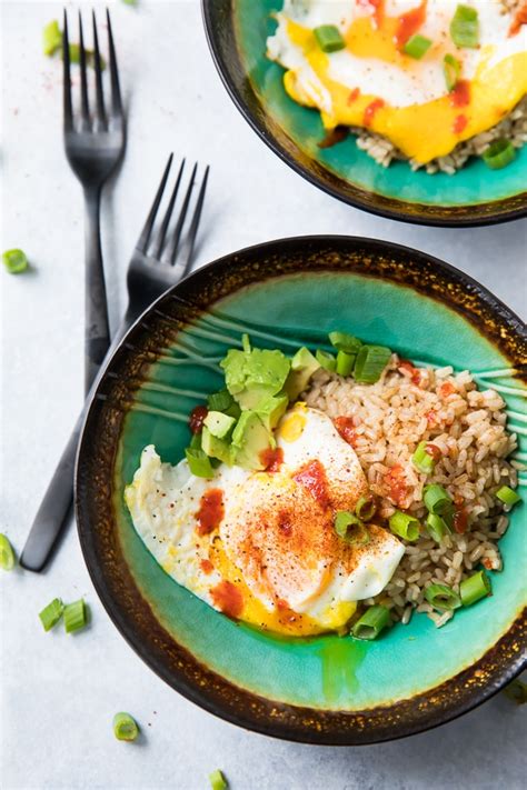 Easy Fried Egg Rice Avocado Bowl Kims Cravings