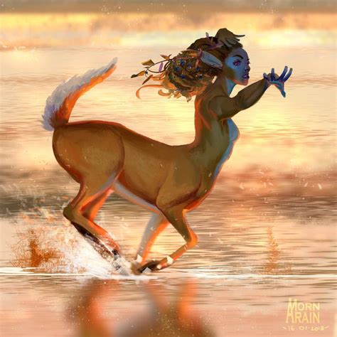 Deer Centaur By Https Deviantart Com Arainmorn On DeviantArt Mythical Creatures Art