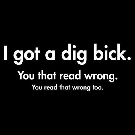 I Got A Dig Bick You That Read Wrong You Read That Wrong Too You Read