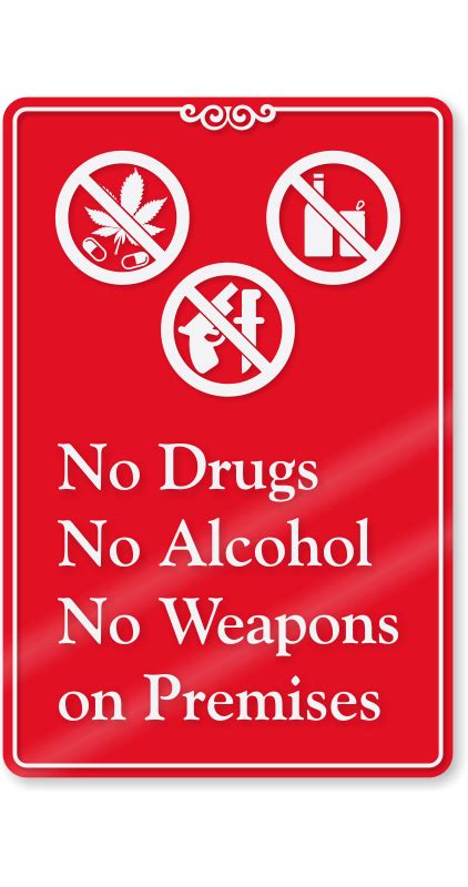 no drugs and alcohol sign