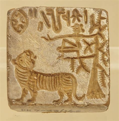 Seal Showing A Tiger And A Figure On A Tree 2700 2000 Bce Steatite