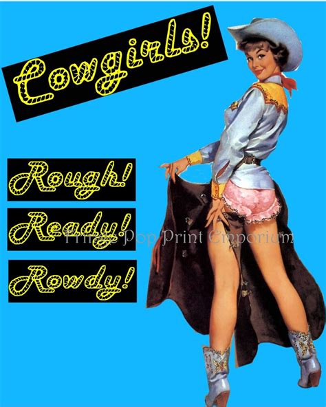 Cowgirl Pin Up Art Print 8 X 10 Pinup Girl Cowgirls Cowboy Etsy