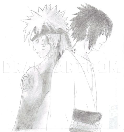 How To Draw Naruto And Sasuke Coloring Page Trace Drawing
