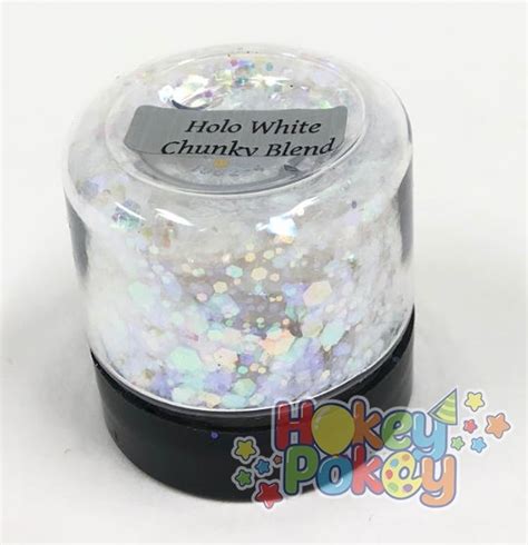 Aba Loose Chunky Glitter Blend Holographic White 1oz Hokey Pokey