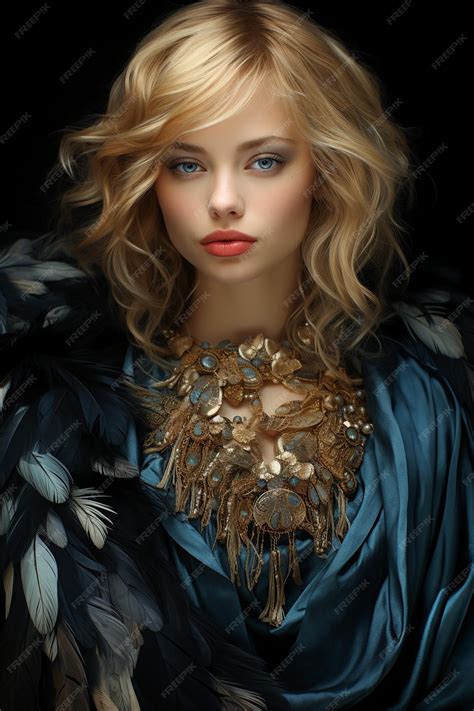 premium ai image beautiful woman with blond hair and blue eyes ai generative