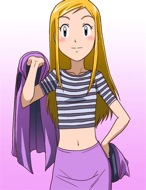 Safebooru 1girl Blonde Hair Blush Breasts Digimon Digimon Frontier