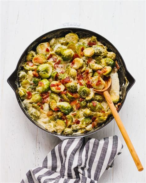 Cheesy Creamy Brussel Sprouts With Bacon Cooking Lsl