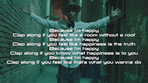 Happy Pharrell Williams Lyrics In Screen Hd Youtube