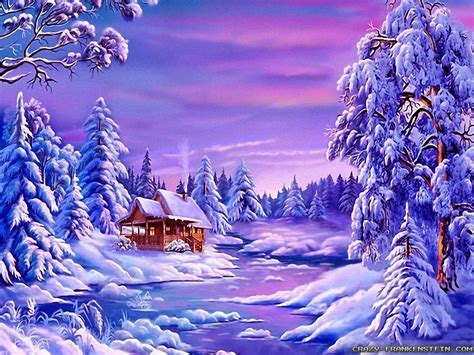 34 3d Wallpaper Snowy Cottage