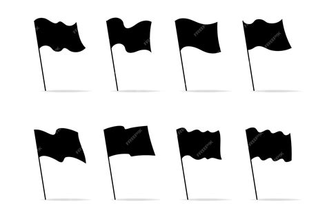 Premium Vector Silhouette Set Icons Black Flags For Decoration