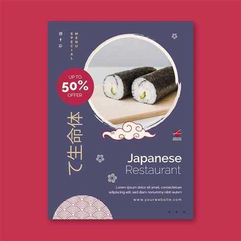 Free Vector Japanese Restaurant Poster Template
