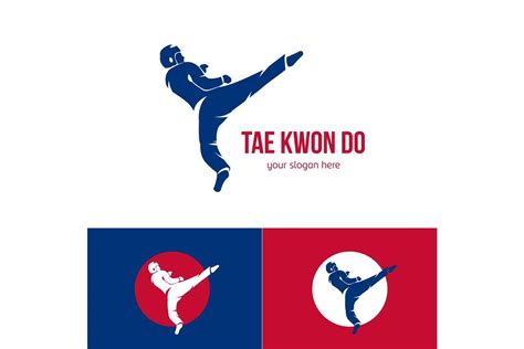 Vector Taekwondo Logo Template Martial Arts Badge Emblem For Sports