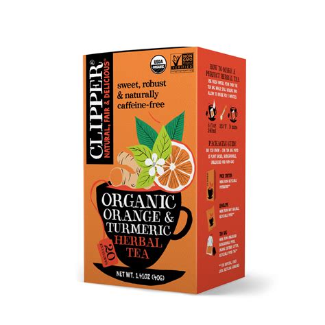 Organic Orange Turmeric Herbal Tea Clipper Teas