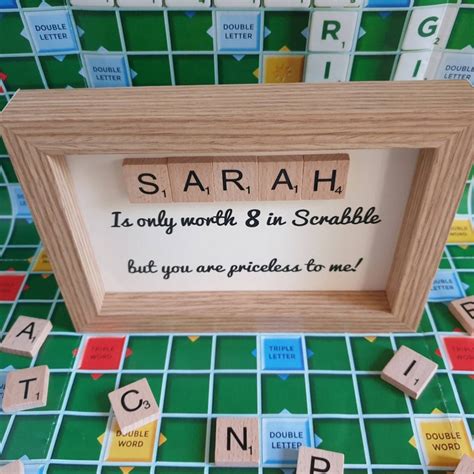 Personalised Name T Scrabble Tile Wall Art T For Him Etsy Uk