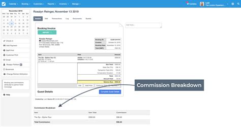 Viewing The Commission Breakdown From The Booking Invoice Checkfront