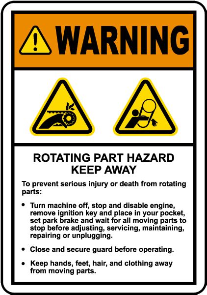 Rotating Hazard Keep Away Label Save 10 Instantly