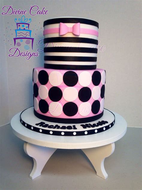 Stripes And Polkadot Cake Celebration Cakes Cute Cakes Cake