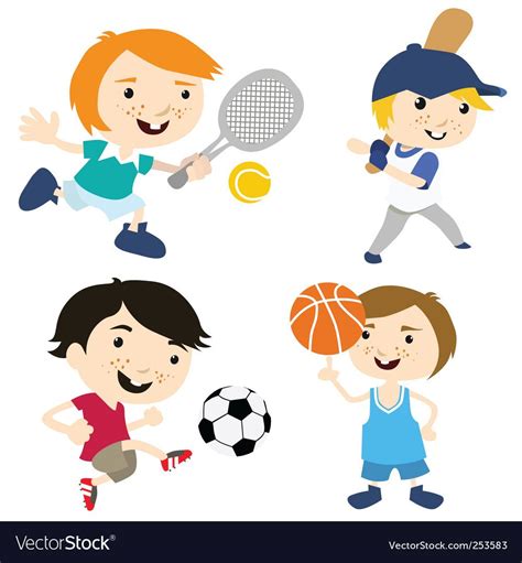 Sport Cartoon With Four Different Position Download A Free Preview Or