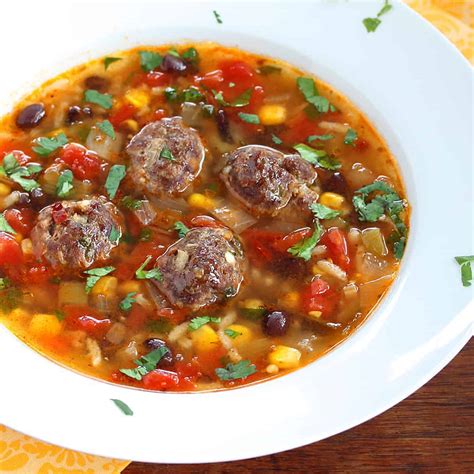 Albondigas Soup Mexican Meatball Soup The Daring Gourmet